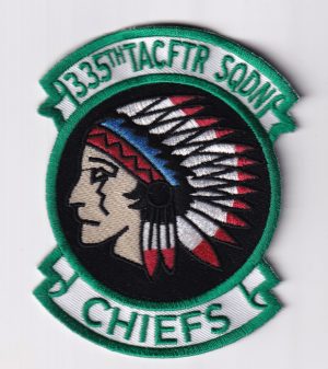 335th TFS Chiefs, 4-inch Patch - Hook and Loop